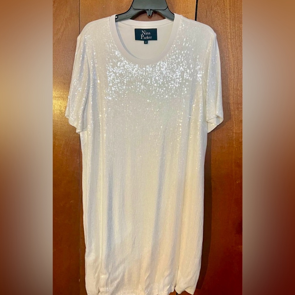 Sequin White Women's Cocktail Dress